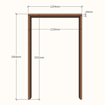 Hardwood Double Door Jamb 1230x2032 - 250mmx44mm - Doors Online