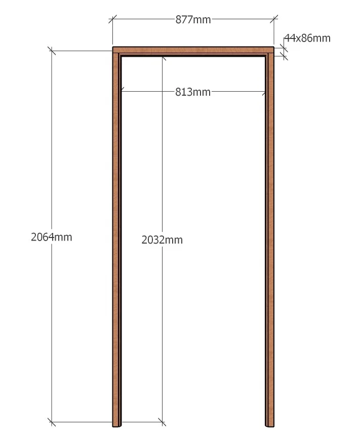 Meranti Single Door Frame Standard size 813 x 2032 Profile Size 44 x 86