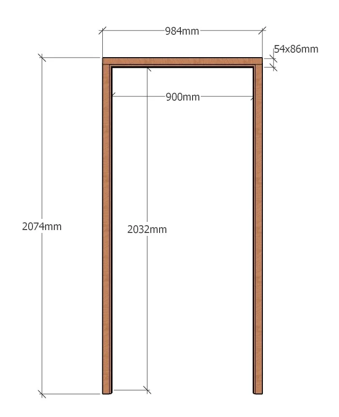 Heavy Duty Door Frame 900mm x 2032mm 54mm x 86mm Profile