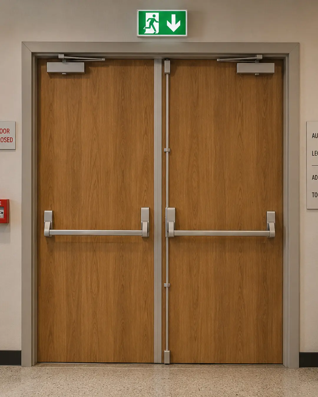 Internal veneered Class E fire doors