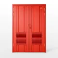Double Door Red Transformer + Louvers Door