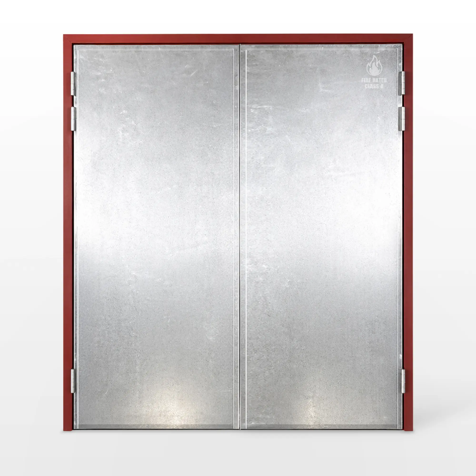 Double external Class A Fire Door Prehung in a steel doorframe